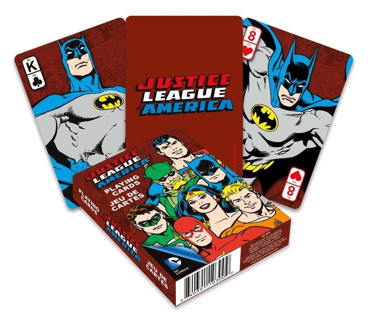Dc comics jeu de cartes a jouer retro justice league