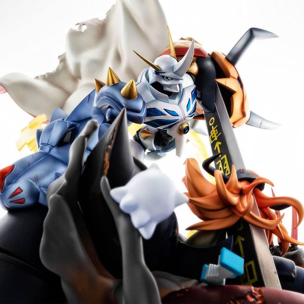 Digimon adventure bokura no uo gemu statuette pvc vs series omegamon vs diabolomon 34 cm 5