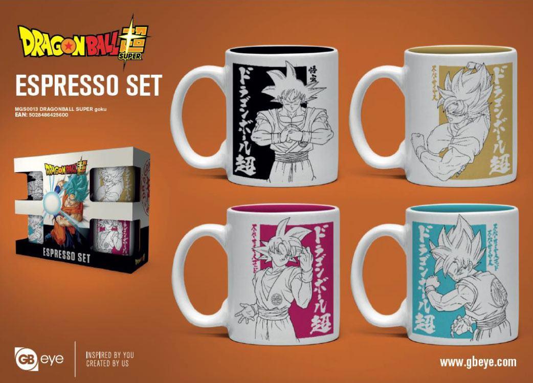 Dragon ball super pack 4 tasses espresso goku gb eyes