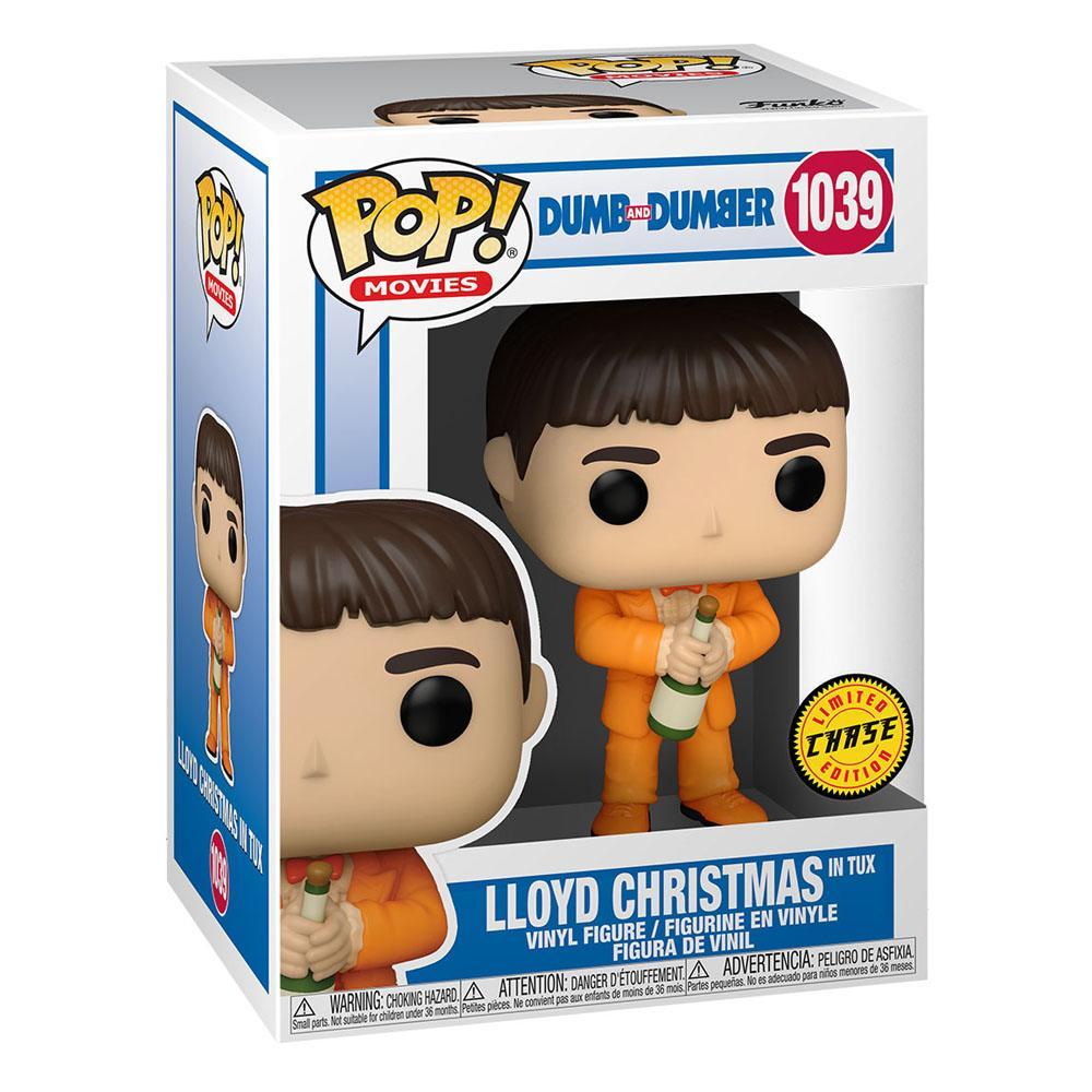 Dumb and dumber pop figurines lloyd christmas in tux 9 cm chase 1