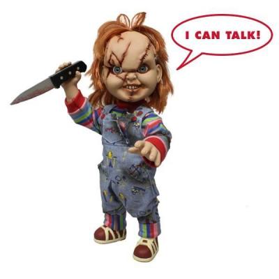 MEZCO Chucky Bag Guy Scar Vinyl Figure 38cm sonore talk