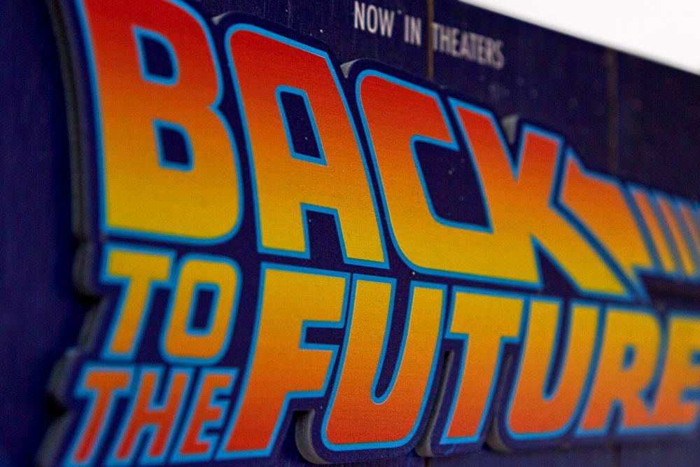 Retour vers le futur tableau en bois back to the futur woodarts print 3d 3