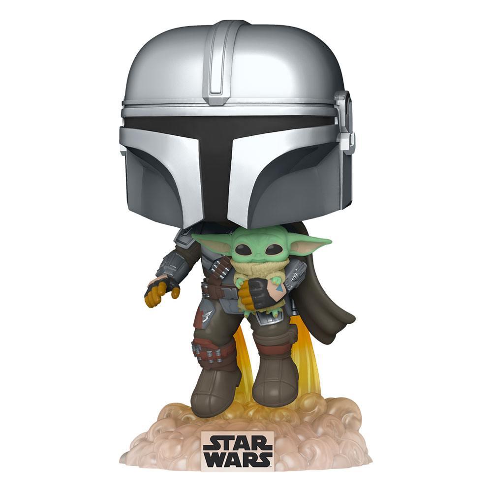 Star wars the mandalorian pop tv vinyl figurine mando flying w jet pack 9 cm 1