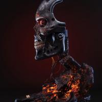 T800 buste mask battle damaged art terminator 2 resine pure arts 2 
