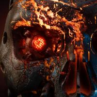 T800 buste mask battle damaged art terminator 2 resine pure arts 4 