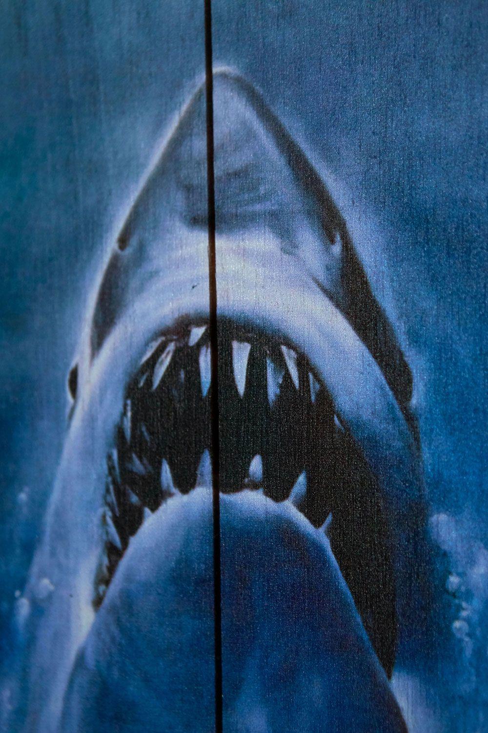 Woordarts jaws les dent de la mer tableau en bois print 3