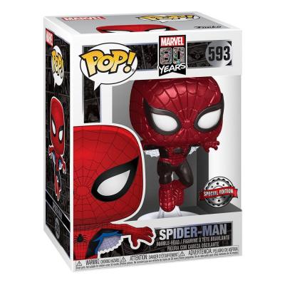 Marvel 80th POP! Marvel Vinyl figurine Spider-Man (First Appearance) (Metallic) 9 cm Spécial Edition