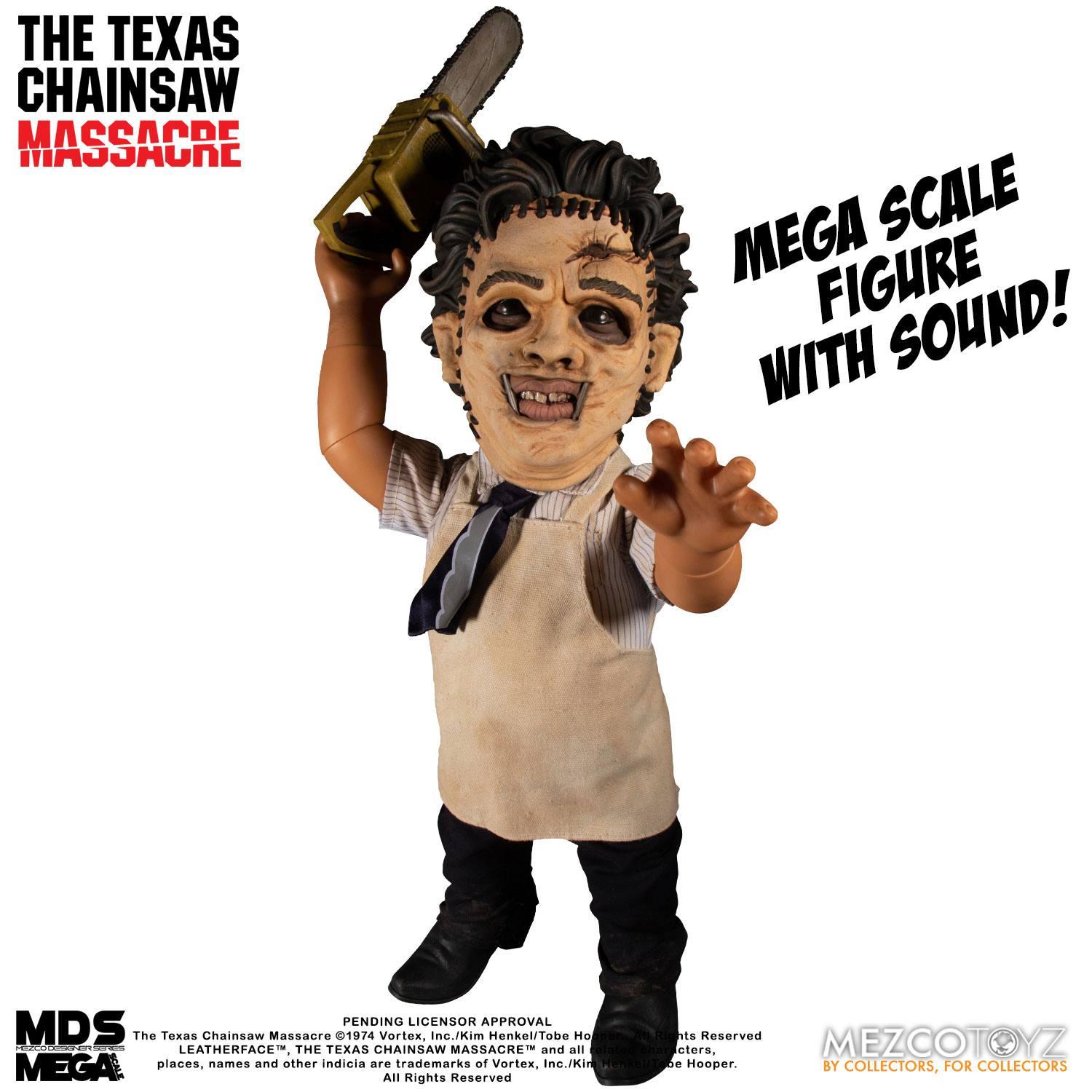 Massacre à la tronçonneuse Mega Scale Leatherface figurine sonore 38 cm