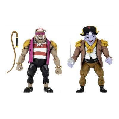 Les Tortues ninja : Turtles in Time pack 2 figurines Pirate Rocksteady & Bebop 18 cm